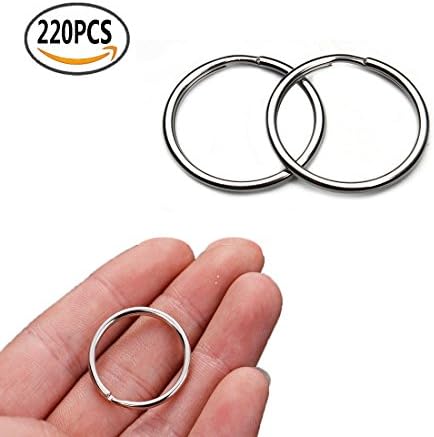 Kbraveo 220pcs 25MM Split Key Chain Ring with Nickel Plated for Connecting Lobster Clasp, Charms, Links and Other Jewelry