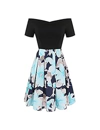 EZBELLE vestido formal de manga corta con hombros descubiertos para mujer