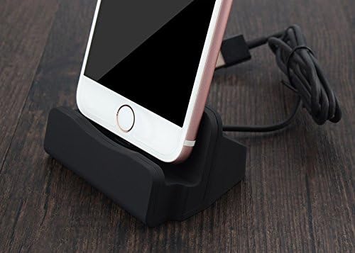 Charging dock, desktop stand charging docking station for iPhone 5, 6, 7 (Black)