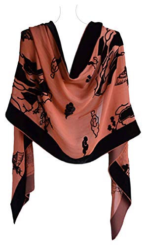 Silk Base Burn-out Velvet Shawl,73