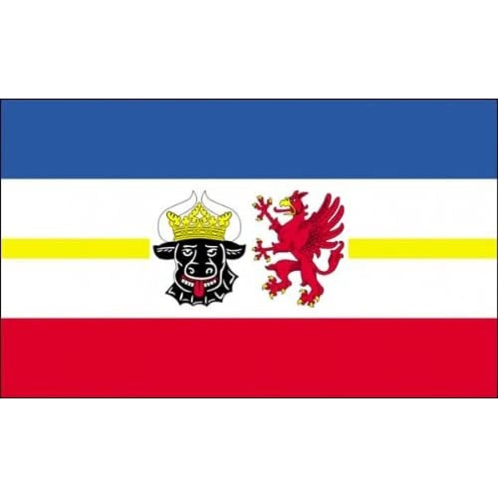 AZ FLAG - Mecklenburg Flag - 3x5 Ft - 100D Polyester Germany - German Region Of Mecklenburg Banner with Two Metal Grommets - Fade Resistant - Vivid Colors - 3' x 5' Feet - 150x90 Cm