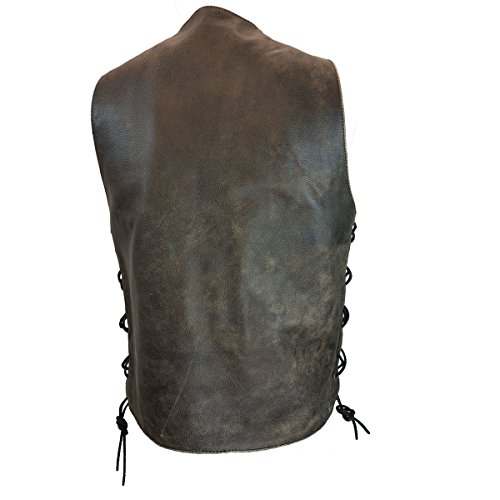 Distressed Brown Ten Pocket Cowhide Leather Vest