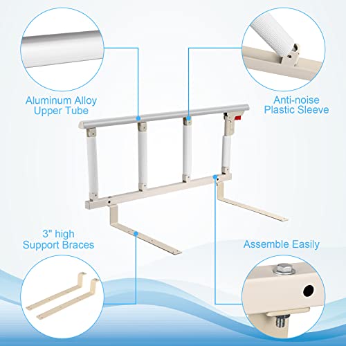 Helangel Elderly Folding Bed Rail Elderly Bed Rail for Elderly Bed Protection Barrier for Hospital Disabled 97 x 40 cm