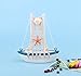 Dedoot Wooden Miniature Sailing Boat, Miniature Mini Sailboat Model Home Decor Set, Pack of 6 Sailboat Decor Sailboat Model Decoration 4.9X 4.3 x 1.2 Inches