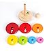 Wooden Rainbow Ring Stacker Toy Stacking Ring Tower Games Early Educational Development Toys for Babies and Toddlers