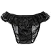 YiZYiF Men's Sissy Pouch Crossdress Lace Trim Thongs Tanga Brief Underwear