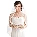 Bridal Veils,White Ivory 1T Wedding Accessories with Lace Edge 86CM