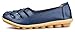 Kunsto Women's Leather Loafer Shoes Slip On US Size 9 Blue-Hollow Out