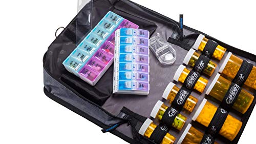 Med Manager by Case-It, Portable Pill Organizer Case, Travel Medication Bag, Holds Various Sized Pill Bottles, Great for Home or Travel (13" x 3" x 7.25") - Thumbnail 3