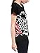 Allegra K Women Loose Fit Short Batwing Sleeve Flower Pattern Tunic Shirt, Red, Medium / US 10