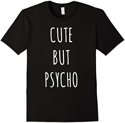 Mens Crew Neck T-shirt| Cute But Psycho 2XL Black