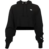 Champion Women's Reverse Weave Cropped Cut-Off Hoodie, Left Chest C