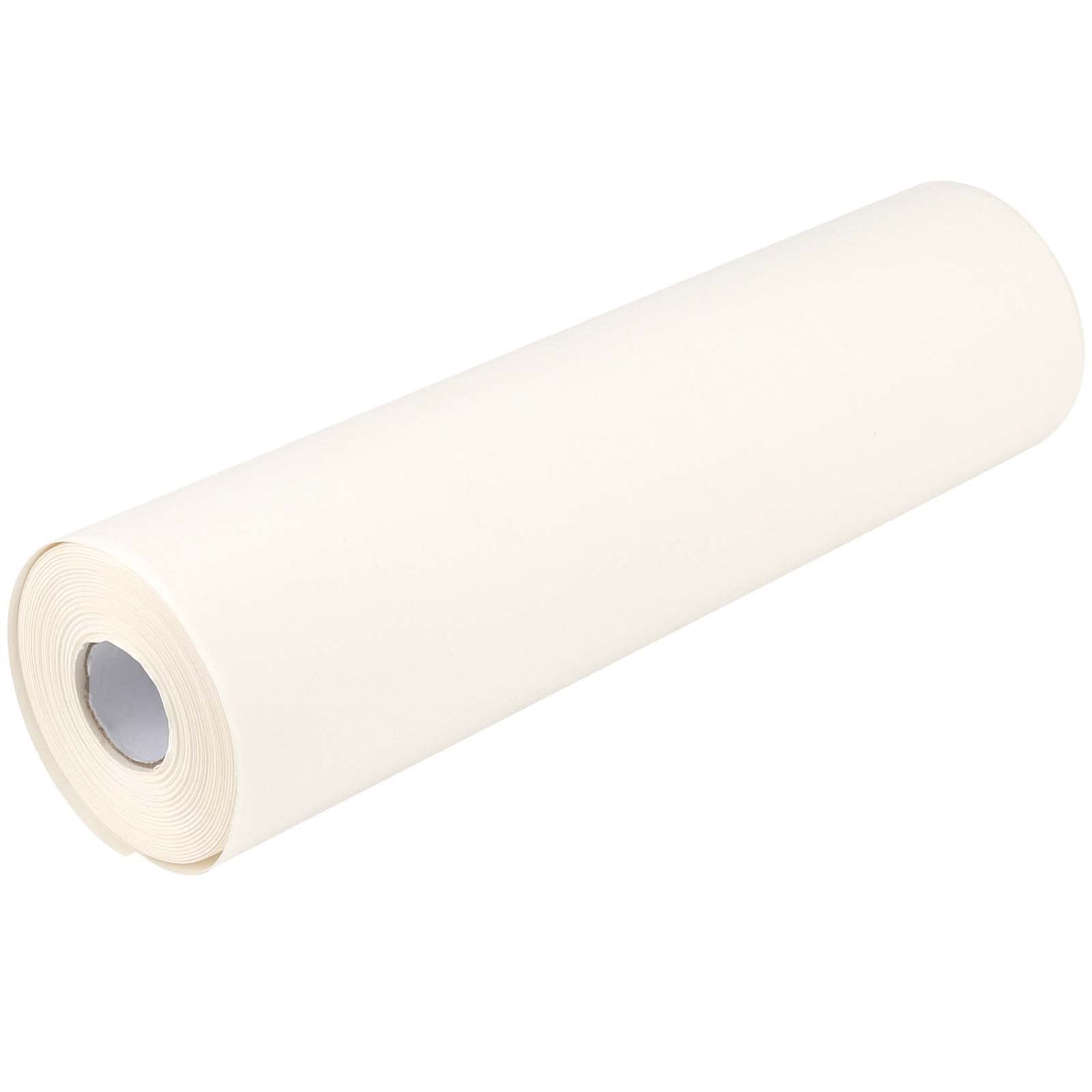JEUIHAU White Paper Roll, 44cm x 25m Natural Drawing Paper Roll, Lining Paper Roll, Replacement Easel Paper for Painting, Wrapping, Packing, Shipping, Crafts, Arts, and Display