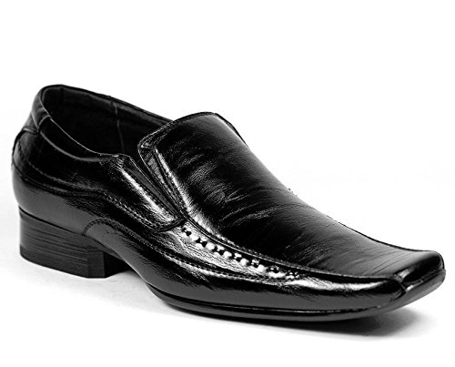 Delli Aldo M-18675 Black Mens Slip on Loafers Dress Classic Shoes w/ Leather Lining (10)