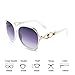 BVAGSS Sunglasses Women Oversized Fashion UV Protection WS008 (White Frame, Gray Lens)