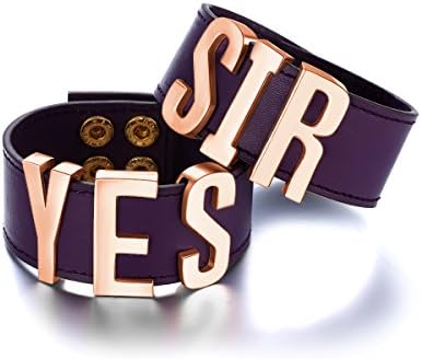 Eccosa "YES SIR" Cosplay Leather Bracelet (Purple&amp;Rose Gold)