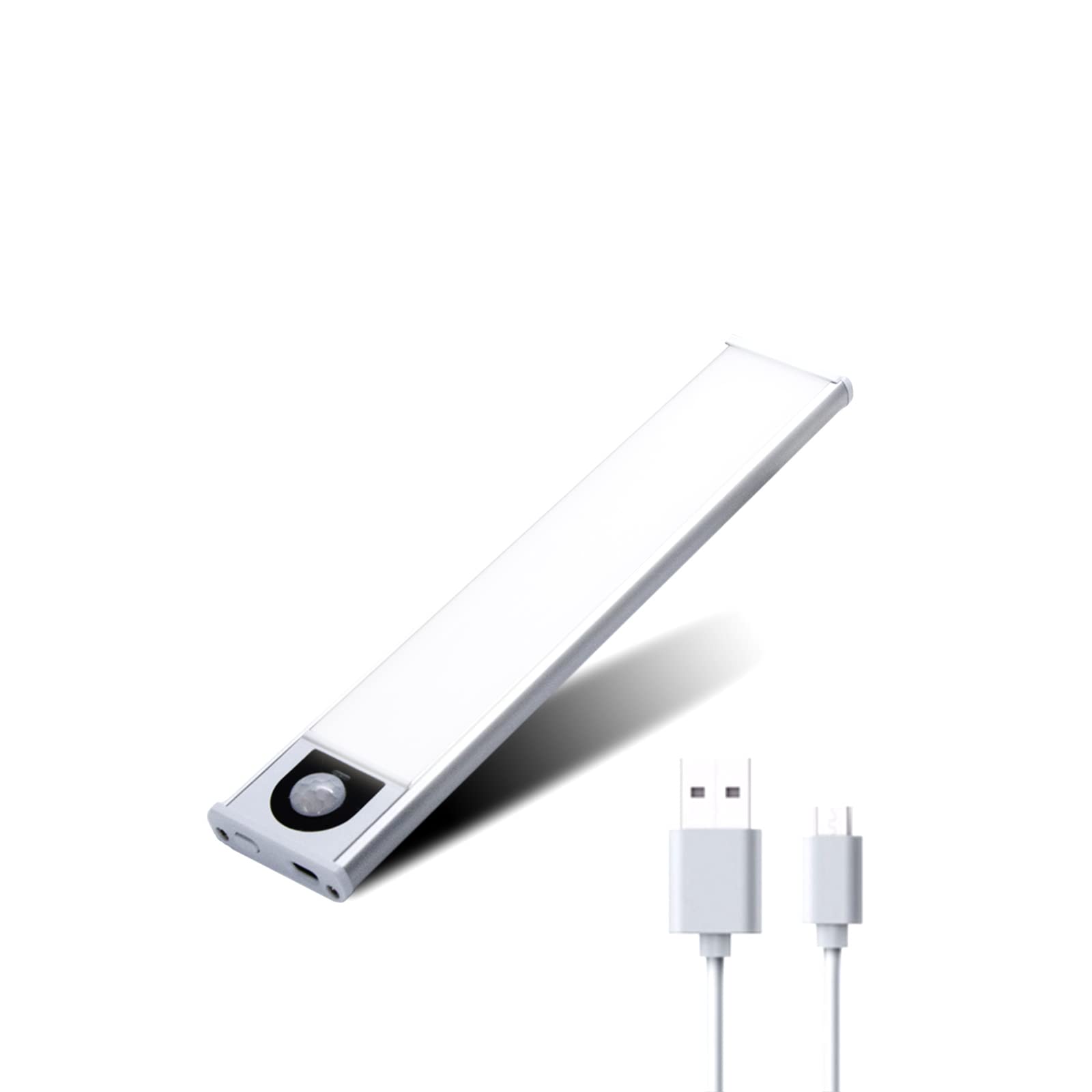 WIOSOUL Intelligent Light Cabinet Lights Under Cabinet Lighting Led Strip Lights for USB Rechargeable Magnetic Under Counter Lights for Kitchen Cupboard Stair Hallway Pantry(White)