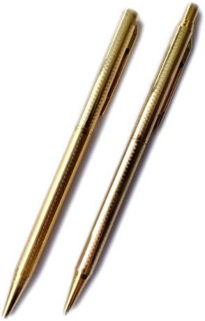Gold Pen and Pencil Set (Small Wavy B3)