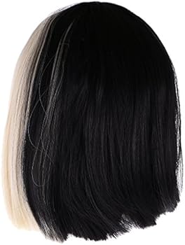Segolike Half Black Half Blonde Wig 2 Tone Bob Wig Anime Cosplay