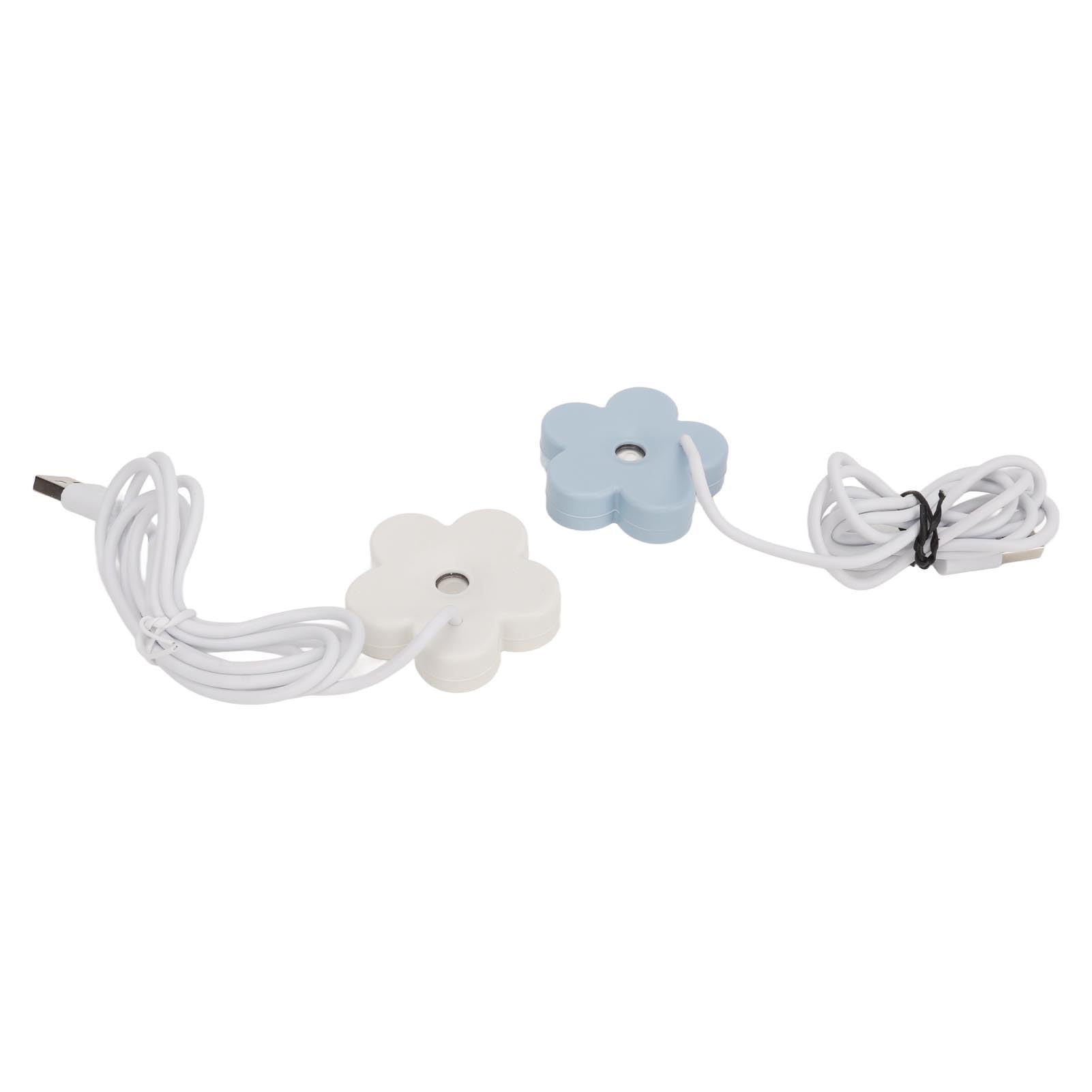 Small Flower Humidifier, USB Small Flower Humidifier White Blue for Office Travel