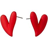 Small Cute Heart Stud Earrings for Women Silver Gold-Toned Sweet Love Hearted Studs Earring Cartilage Tragus Post Piercing Chic Valentine Holiday Jewelry for Wife Mother