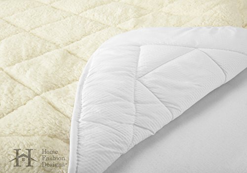 All-Season Sherpa Quilted Fitted Mattress Pad. Two-in-One Fully Reversible - Breathable Microfiber on One Side and Plush Sherpa on the Other. Stretches up to 18 Inches Deep. (Queen)