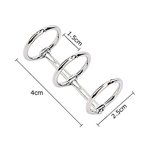 8 PCS Metal 3-Ring Loose Leaf Binders Book Rings 20mm Inner Diameter,Binding Spines Combs,DIY Diary Photo Album Rings Book Calendar Round Circle,Silver and Golden - Thumbnail 2