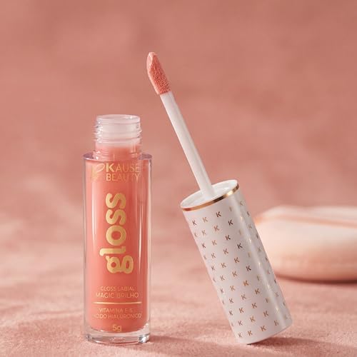 Gloss Labial Cristal Clear Kause Be | Brilho Natural com Ácido Hialurônico e Vitamina E | Hidratante, Textura Confortável e Não Pegajosa | Pode Usar Sozinho ou Sobre Batom (Nude Seduction -)