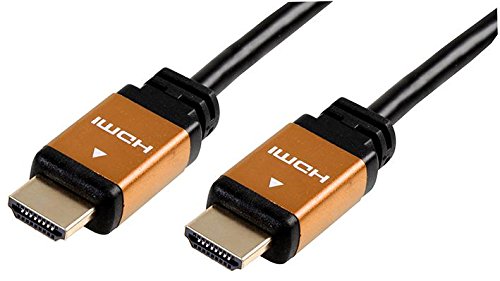 Pro Signal PSG04107 HDMI Lead with Ethernet, Male to Male, Orange Metal Heads, 5m, Black