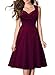 Miusol Women's Vintage 1950s V-Neck Sleeveless Evening Party Swing Dress,Red,Medium