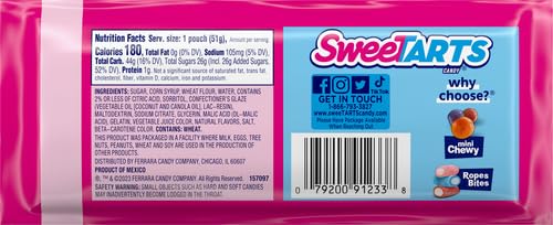 SWEETARTS SOFT & CHEWY ROPES PACKAGE, 1.8 OZ