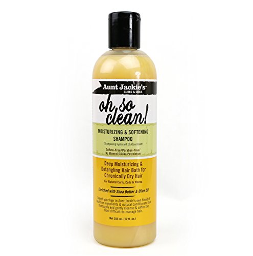 Aunt Jackie's Oh So Clean Lather-rich Deep Moisturizing Shampoo, Revives Fragile, Dry Hair, Enriched with Coconut Oil, Shea Butter and Extra Virgin Olive Oil, 12 Ounce Bottle (Best Hair Softening Products)