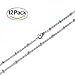 12 PCS Stainless Steel Satellite Chains Beaded Cable Chains Necklace Bulk for Jewelry Making (18 Inch(1.5mm))