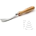 Stryi Wood Carving Bent Gouge 0.8" #7, Woodworking Long Bent Chisel, Carbon Steel Radial Gouge, Woodworking Tool For Hard and Soft Woods BG720