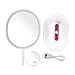 DAXGD Vanity Makeup Mirror with LED Lights, 10x Magnification Pocket Mirror, Cosmetic Organizer Tray for Desk or Tabletop