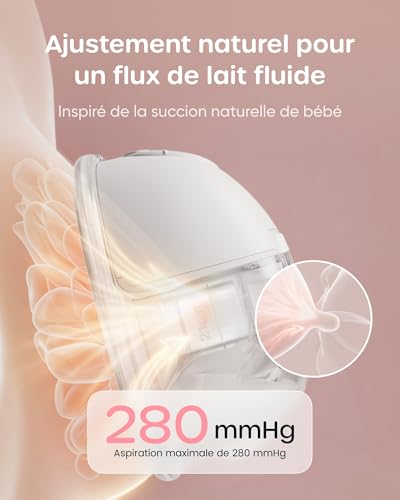 Nuliie Hand Free Electric Breast Pump, Handsfree Breast Pump with 4 Modes, 9 Levels, Memory Function, Rechargeable Milk Extractor with LED Display, Light Weight - 24mm (2 Packs, White)