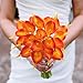 GTIDEA 20Pcs Fake PU Calla Lily Artificial Flowers Bride Wedding Bouquet for Table Centerpieces Arrangements Home DIY Garden Office Decor (Orange)