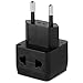 European Plug Adapter by Yubi Power 2 in 1 Universal Travel Adapter with 2 Universal Outlets - 2 Pack - Black - Type C for Europe, France, Germany, Russia, Spain & more.