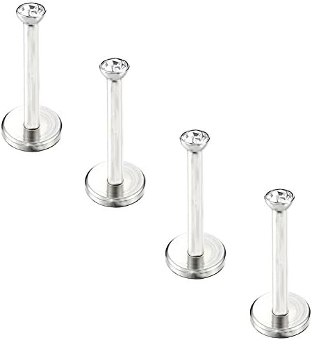 16G 2mm Stainless Steel Crystal Labret Lip Ring Helix Cartilage Tragus Stud Earrings 12 Pieces