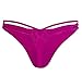 Brazilian Women Ladies V Thong Cheeky Ruched Bikini Bottom Swimwear Beachwear (Label S / US 4-6, Red)