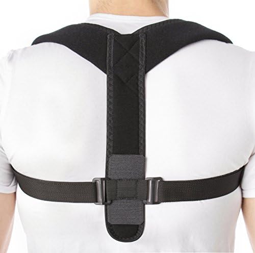 UFEELGOOD Comfort Posture Upper Back Posture Corrector Brace and Clavicle Support - Hunched Back and Rounded Shoulders Solution - Small Black