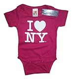I Love NY New York Baby Infant Screen Printed Heart Bodysuit Hot Pink Medium ...