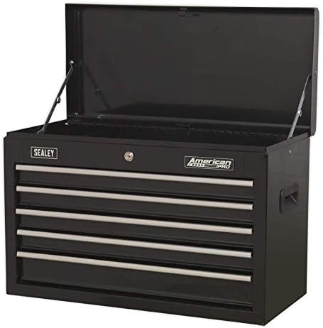 Sealey Ap225B Topchest 5 Drawer With Ball Bearing Runners - Black, White, 660mm x 305mm x 430mm - Image 4