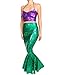 Sidecca Metallic Mermaid Costume Wet Look Halter Cropped Top (Small, Textured Purple)
