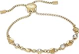 Michael Kors Logo Logo Love Gold Tone Slider Bracelet
