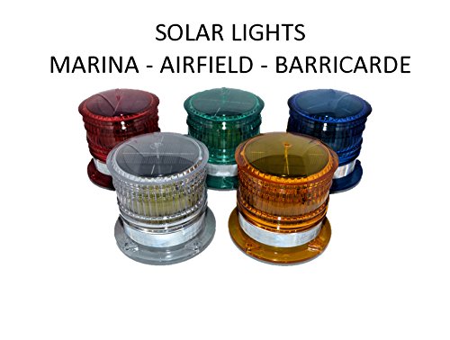 S6LS AMBER 2NM IP67 SOLAR STEADY-ON LED Marina Dock Barge Boat Safety Beacon Light
