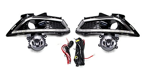 iJDMTOY LED DRL/Halogen Fog Light Kit For Ford 2013-2016 Fusion