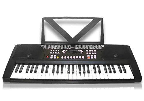 Digital Piano Kids Keyboard - Portable 61 Key Piano Keyboard, Learning Keyboard for Beginners w/ Drum Pad, Recording, Microphone, Music Sheet Stand, Built-in Speaker - Pyle