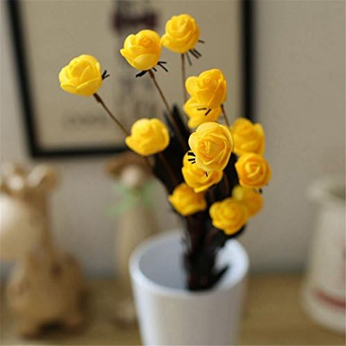 1 Bouquet 15 Heads Fake Flower Rose Head Artificial Flower Simulation Rose Fake Yellow