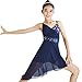 MiDee Latin Dance Costume V-Neck Sequined High-Low Lyrical Dress For Girls